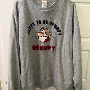 Vintage Disney Gray Grumpy Crewneck Sweater Size Large